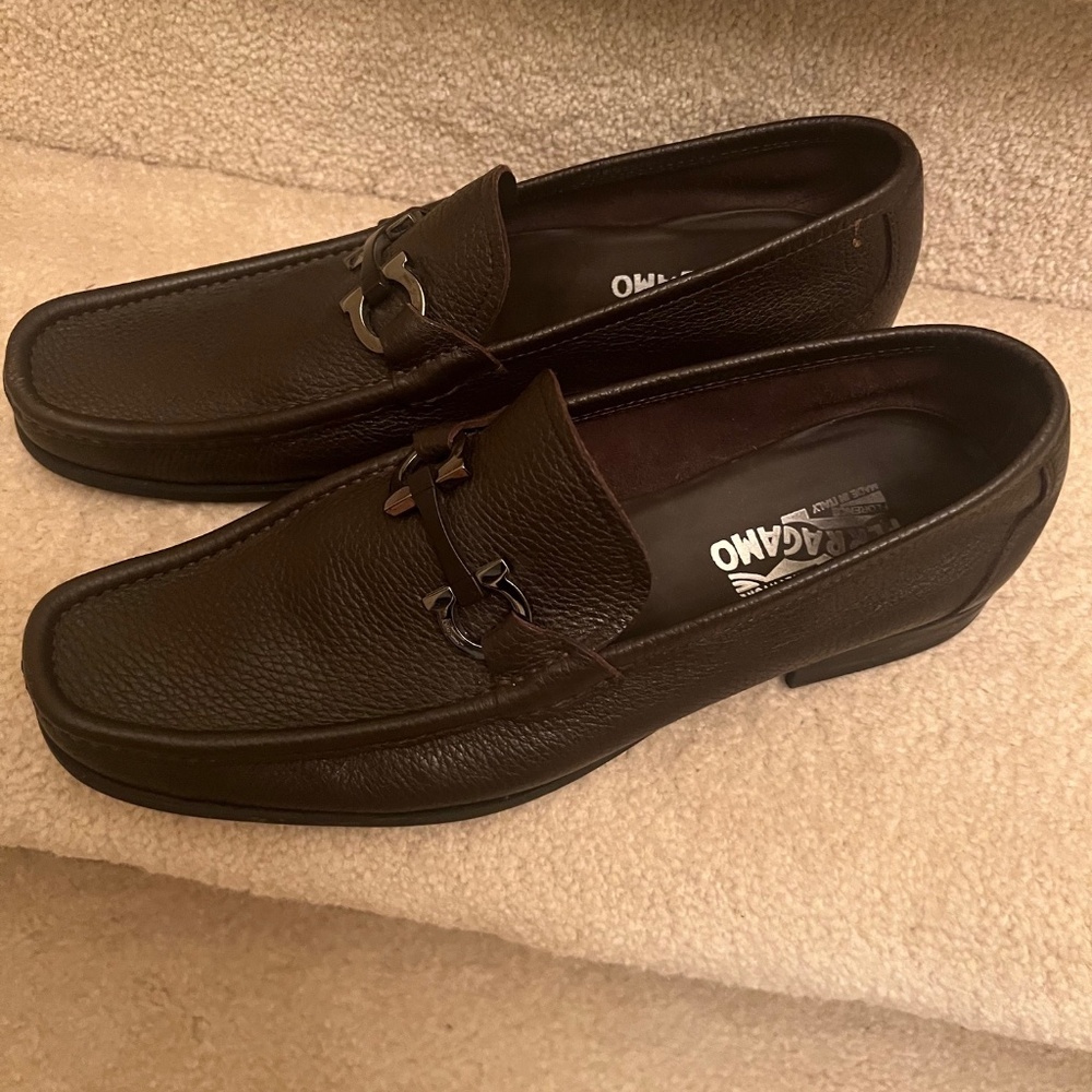 Salvatore Ferragamo Paine Mens Brown Loafers REDUCED!!!